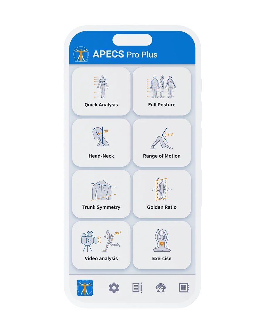APECS Pro Plus main menu on phone with all analysis options unlocked
